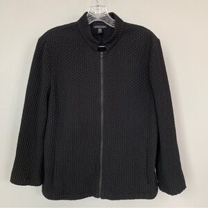 Eileen Fisher Black Honeycomb Full Zip Jacket Blazer Size S